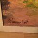 Mountain landscape painting and farm, old painting