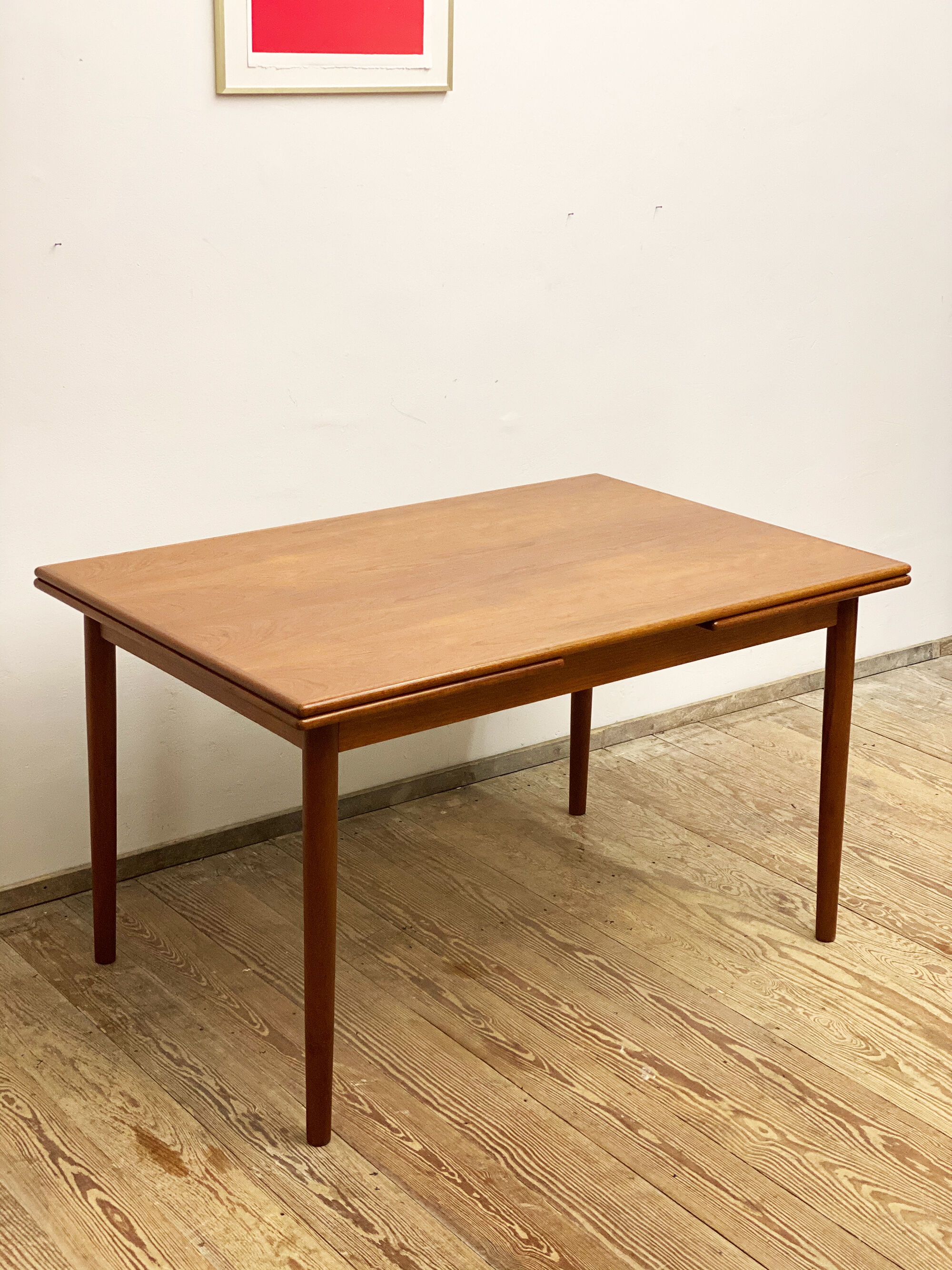 Extendable mid century teak dining table by scovby, denmark, 1950s