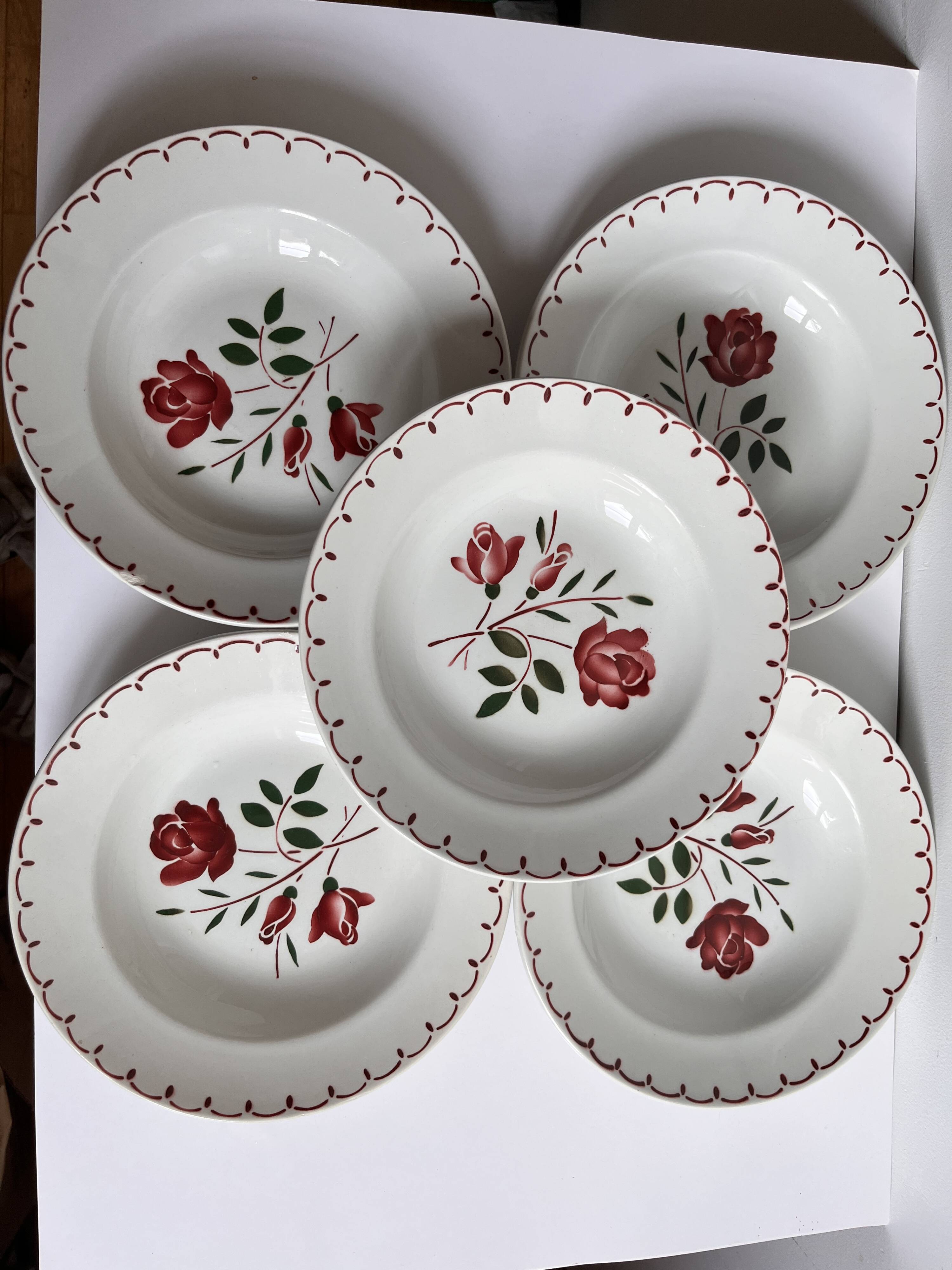 5 floral deep plates