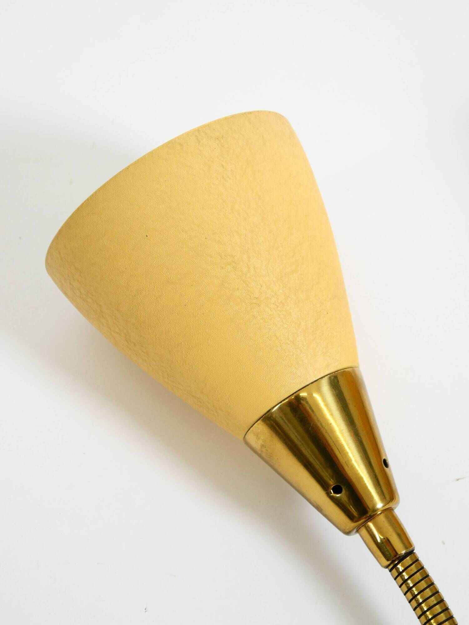 Mid Century unused brass wall lamp with double shade by Cosack Leuchten