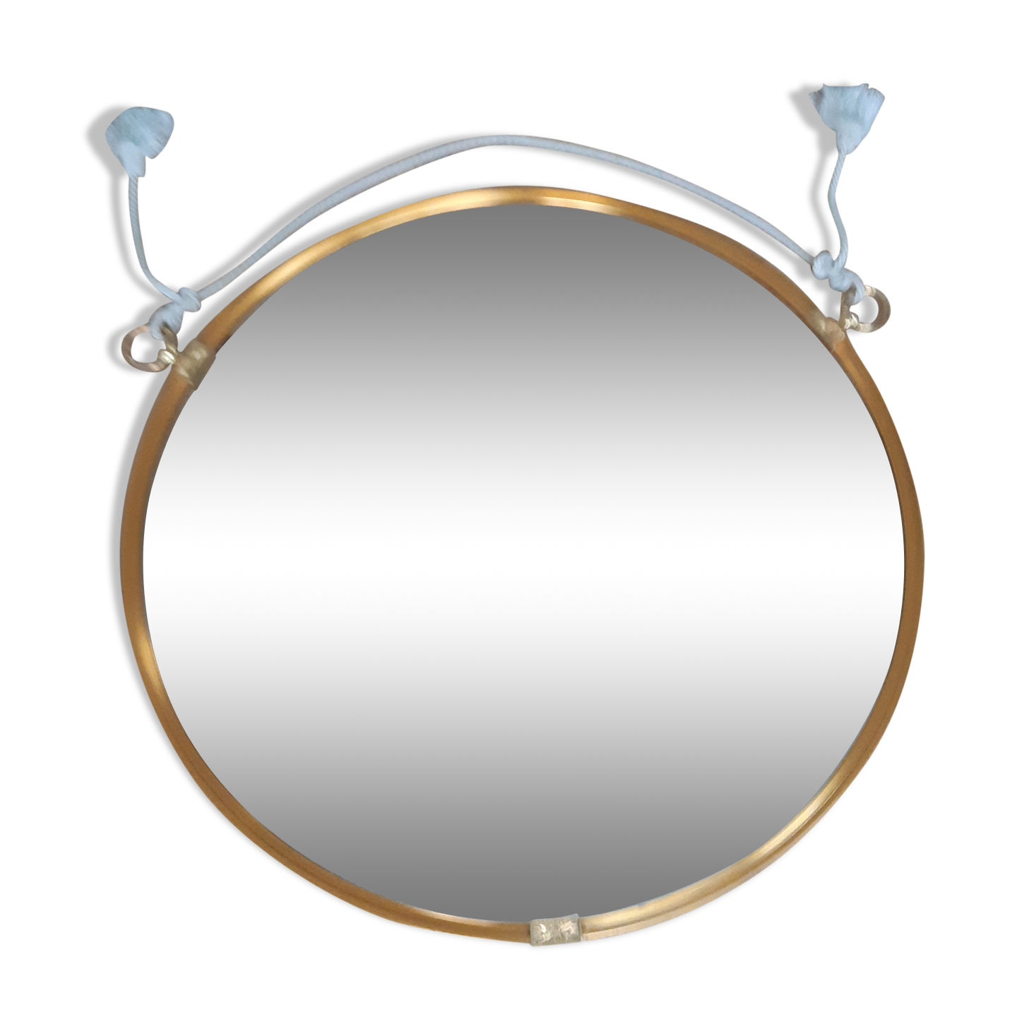Large golden round mirror 70cm