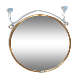 Large golden round mirror 70cm