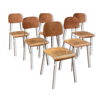 Set of Czechoslovak school chairs