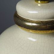 Vintage 1980s-90s Le Dauphin Dynastie crackle-glazed earthenware lamp