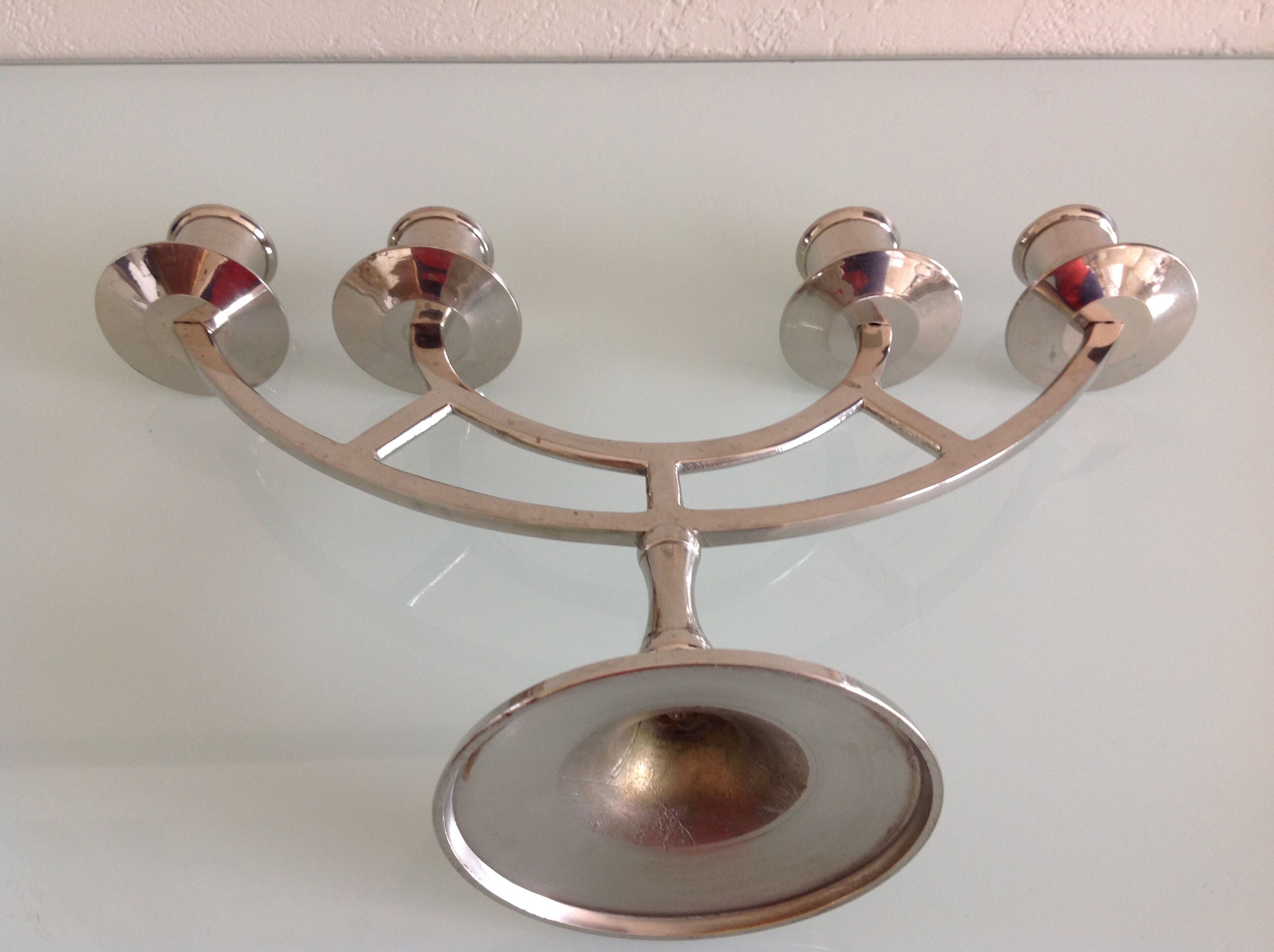 70-year-old chrome/vintage metal straight-line chandelier