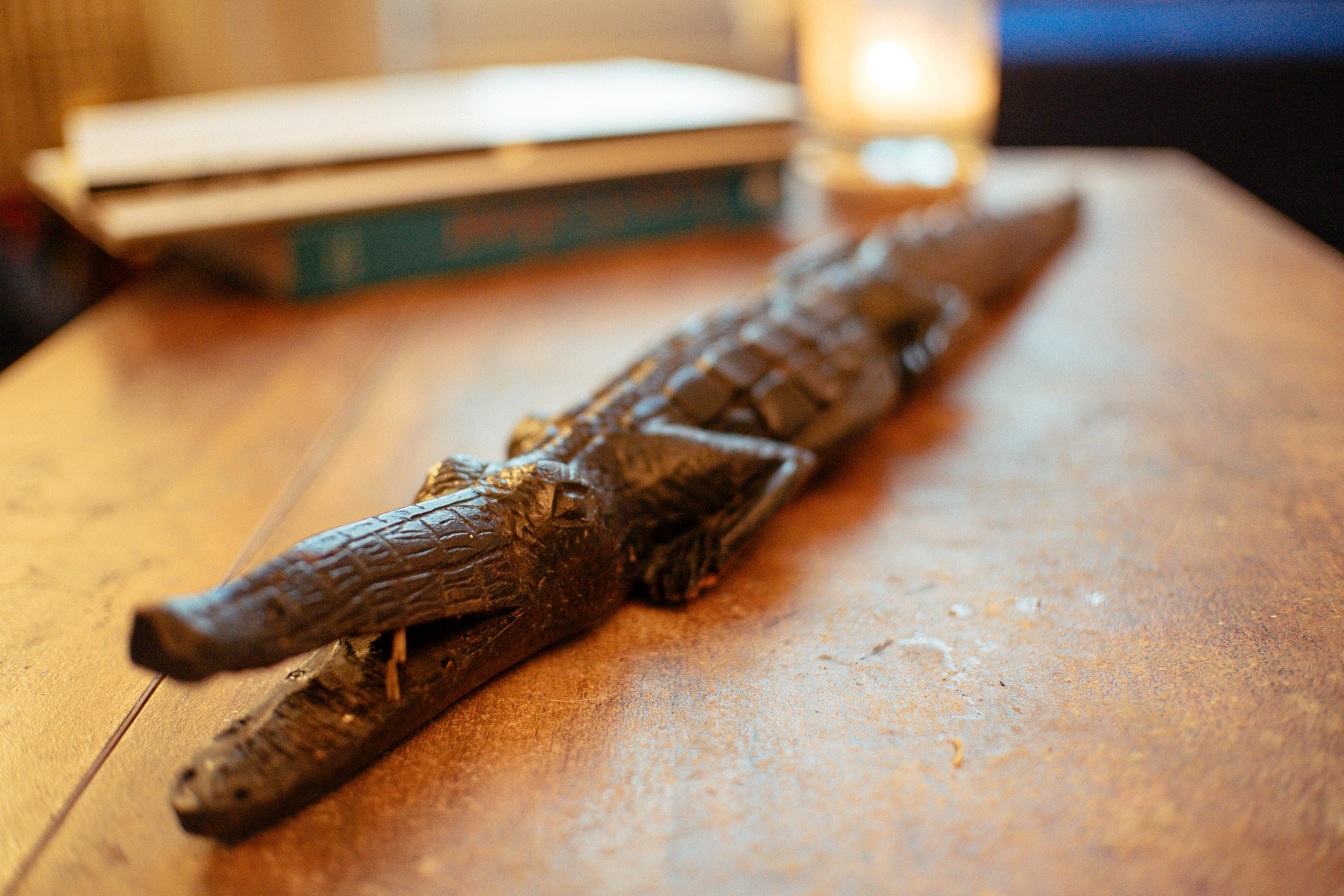 Crocodile sculpture in ebony early twentieth century