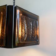 Mid Century Modern Erik Hoglund Amber Ceiling Lamp Glass Kosta Boda 1970s