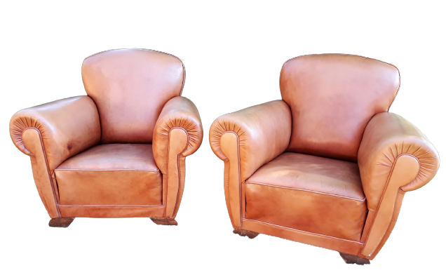 Paire de fauteuils club 1950