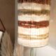 High glass lamp and vintage alpaca