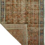 Tapis Oushak Ancien en Longueur – Couleurs Terre & Bleu, 104 x 260 cm