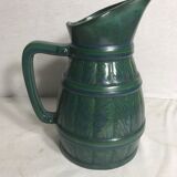 Pichet 80cl céramique émaillée + anse bleu vert cuisine vintage