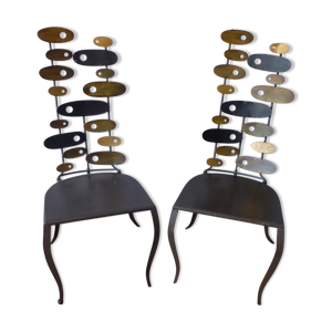 Paire de chaises aux - feuilles