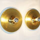 Pair of gold space-age wall lamps flush light gold sölken leuchten germany