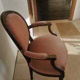 Pink velvet armchair