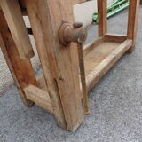 old solid wood workbench with drawer and seal