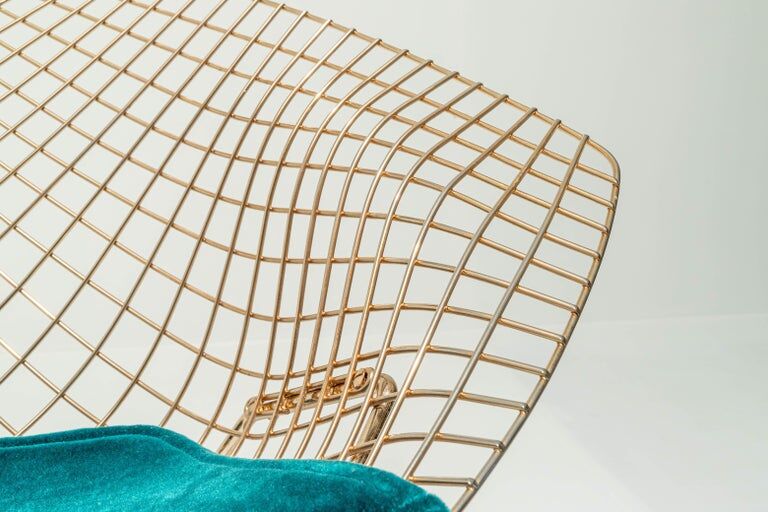 18K gold diamond chair Harry Bertoia for Knoll International USA