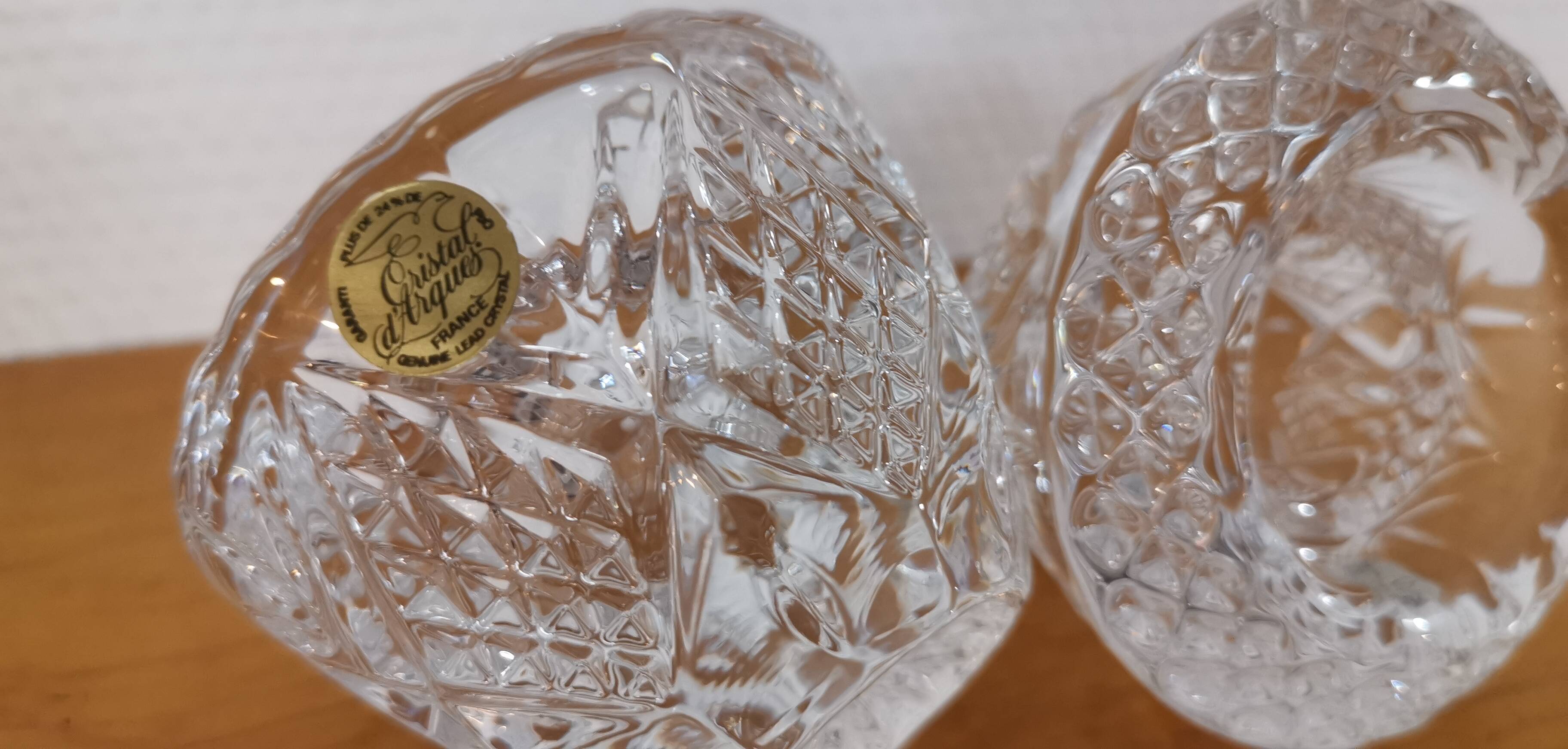 Set of Cristal D'Arques Fontenay candle holders