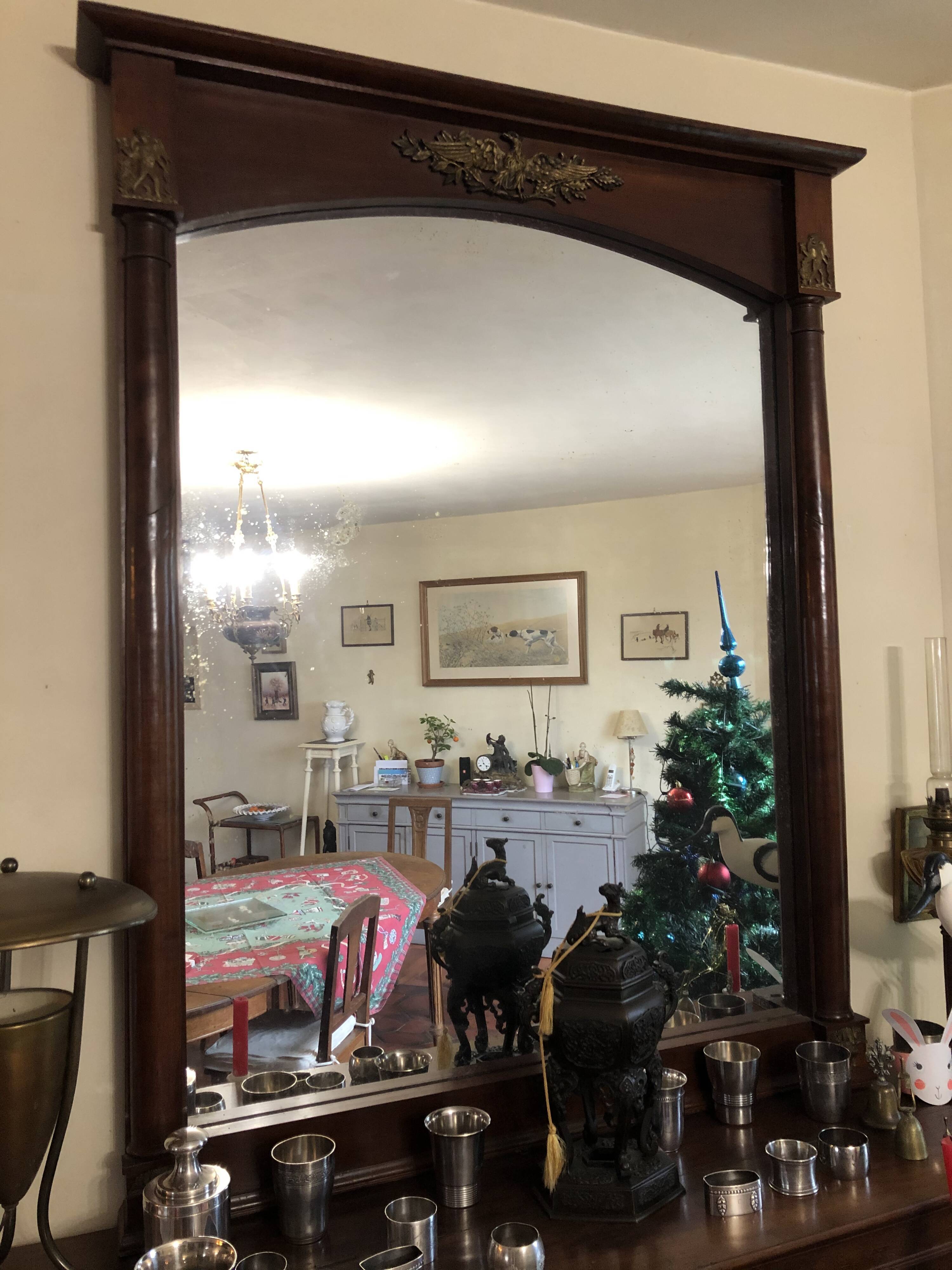 Mirror mahogany style Empire bronzes