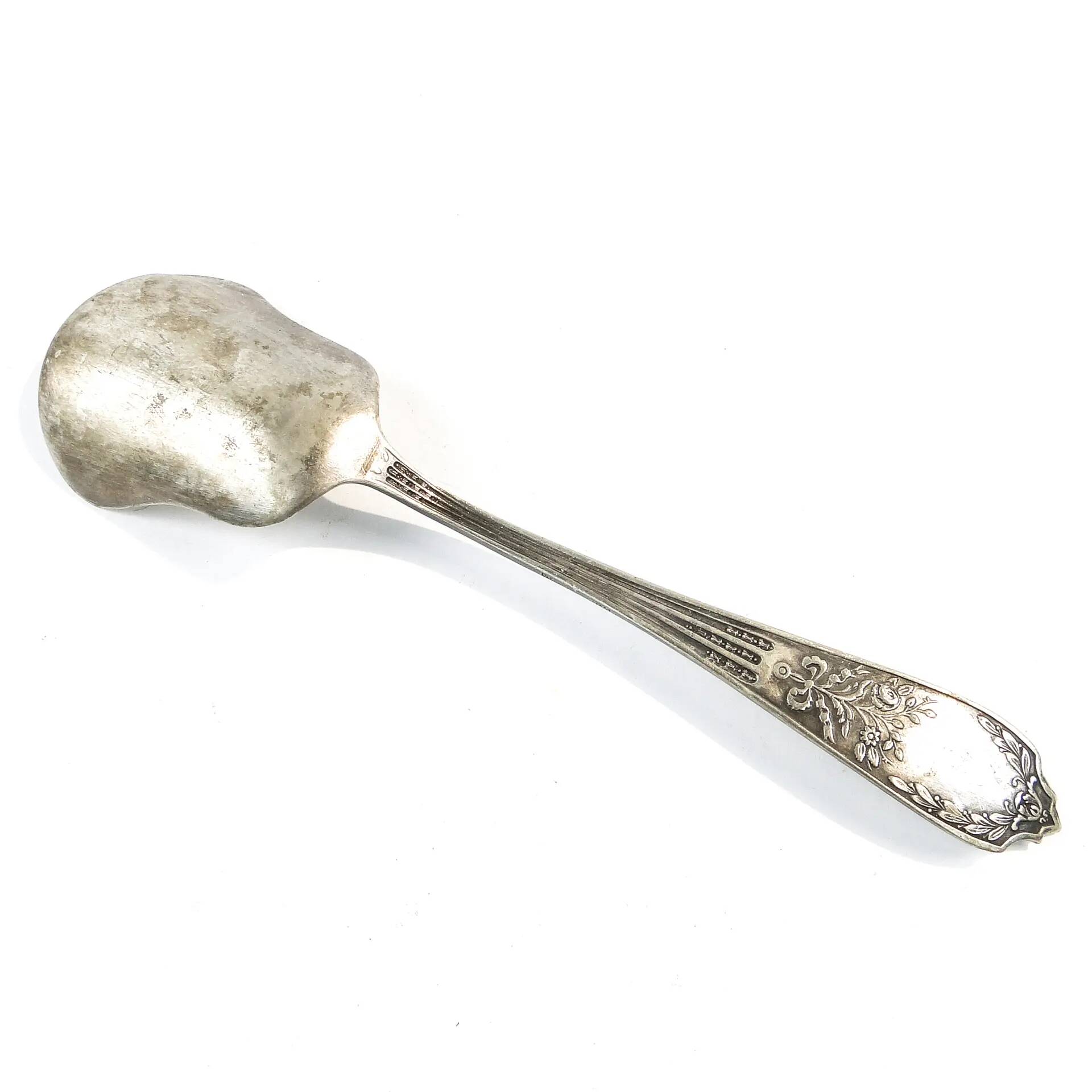 Art Deco sugar spoon, silver-plated brass, Platerstyl, Poland, 1930s