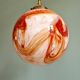 Art Deco pendant light in brass and veined opaline, 1920s-30s