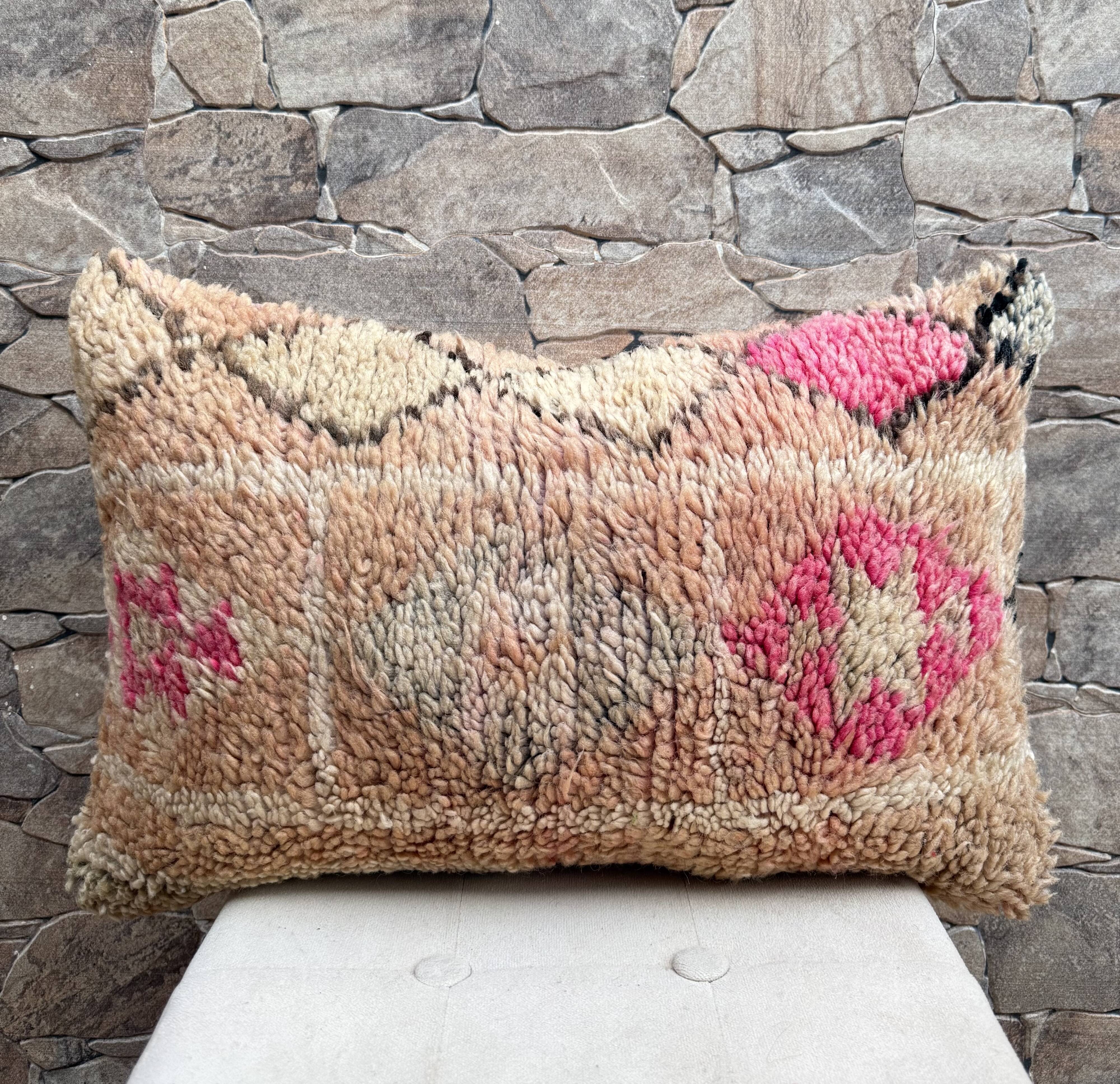 Vintage Berber wool cushion cover