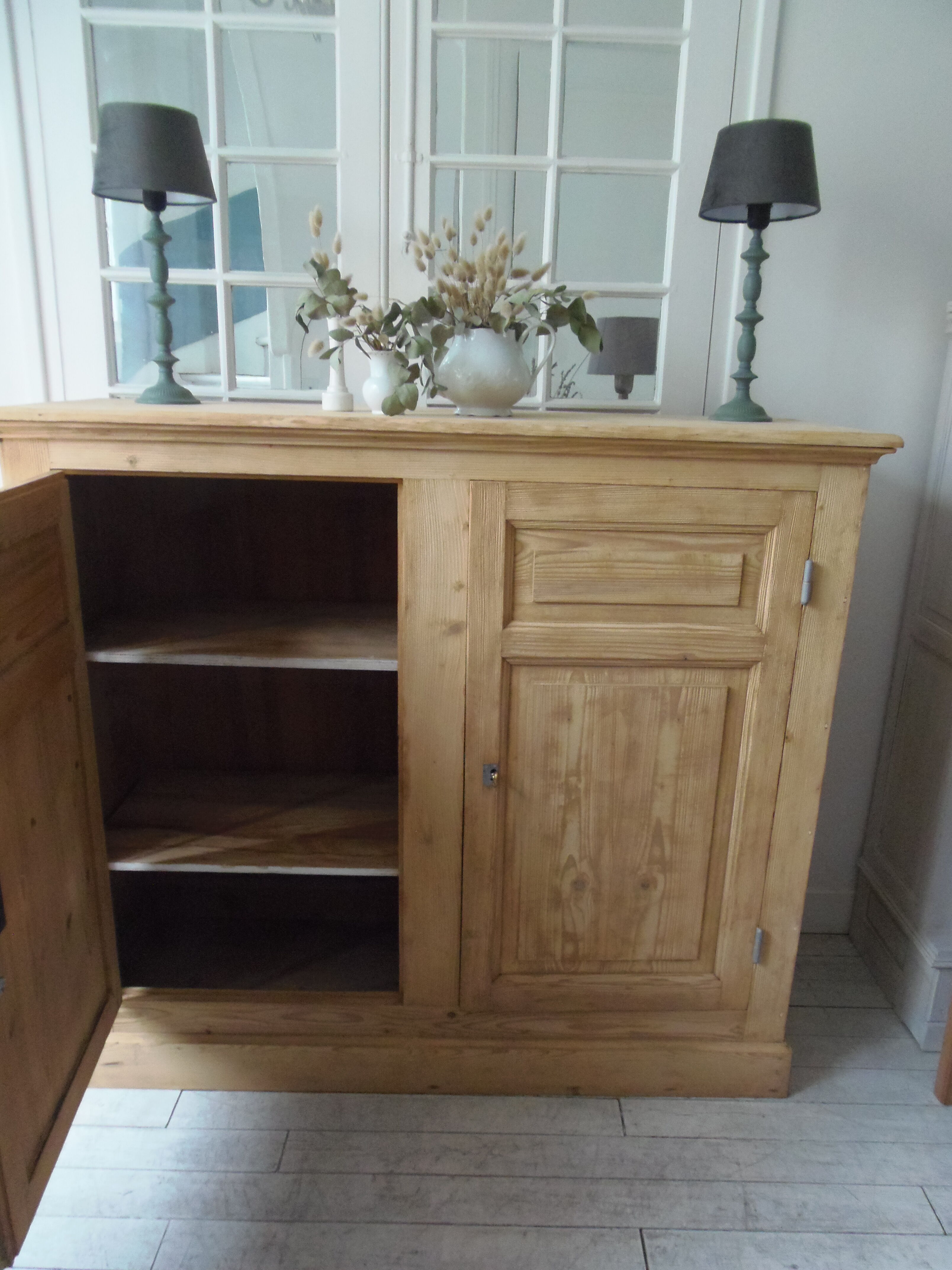 Vintage sideboard in raw pitchpin