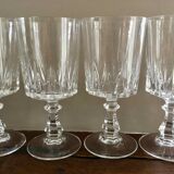 Set of 10 glasses of crystal wine cut 1960