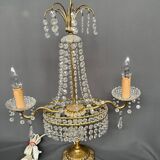 Girandole. Brass, crystal, bronze.