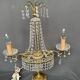 Girandole. Brass, crystal, bronze.