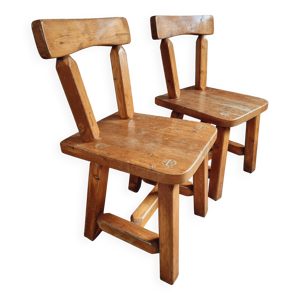 Paire de chaises brutalistes