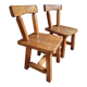 Pair of Canadian brutalist pine chairs – Rustic design from the 70s