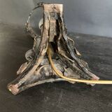 1900 Art Nouveau wrought iron lamp with floral motif