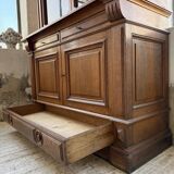 Old XL Napoleonic oak glass bookcase, 19th century