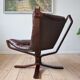 Chaise de faucon danois à bas dos du milieu du siècle, sigurd ressell, années 1970
