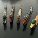 6 duck-shaped knife holders in lacquered wood