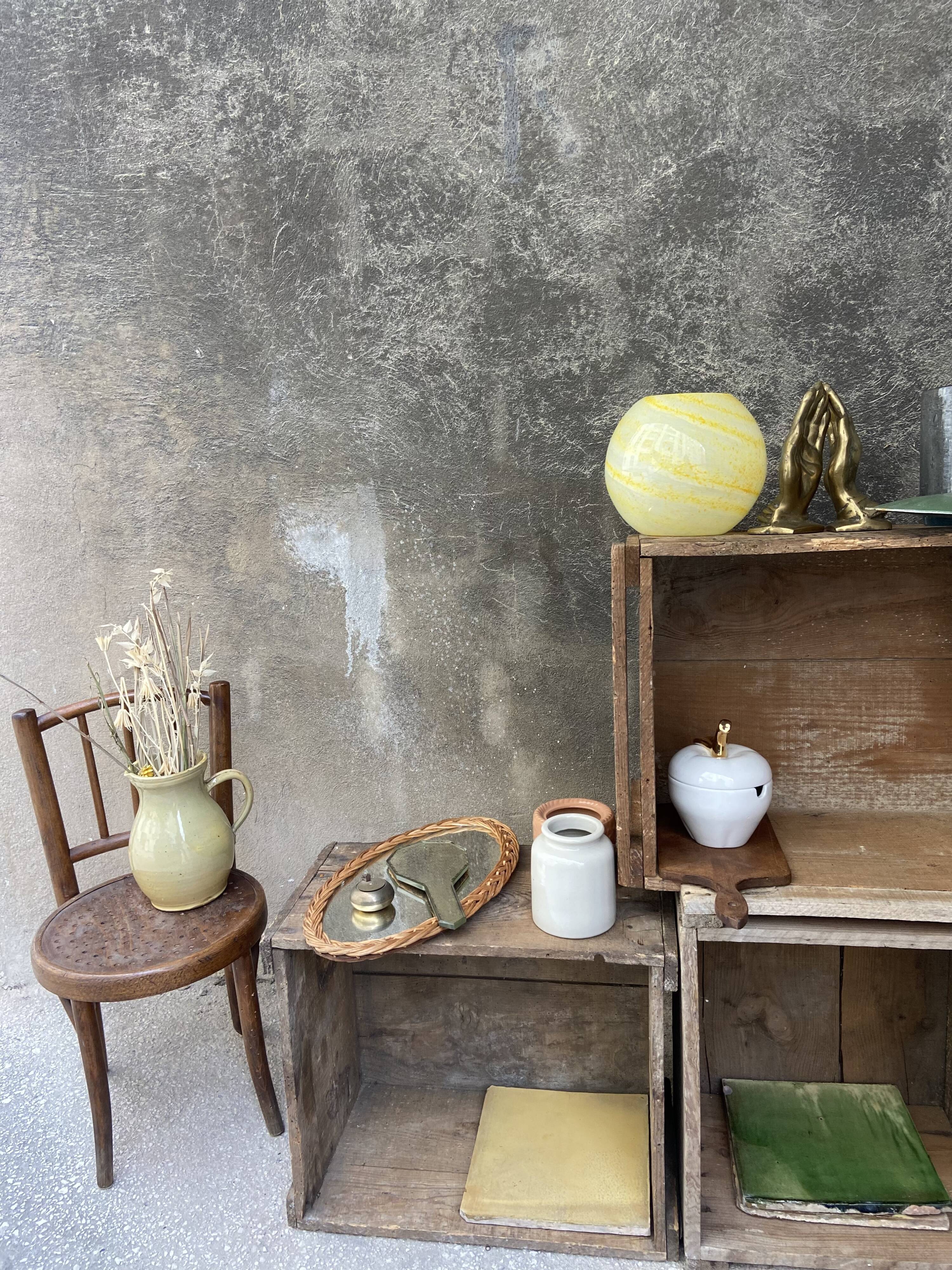 Glass ball vase of Clichy yellow pop