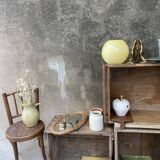 Vase boule en verre de Clichy jaune pop