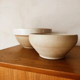 Duo of salad bowls in beige sandstone Digoin