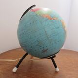 Earth Globe Taride tripod enlightened from the 60s
