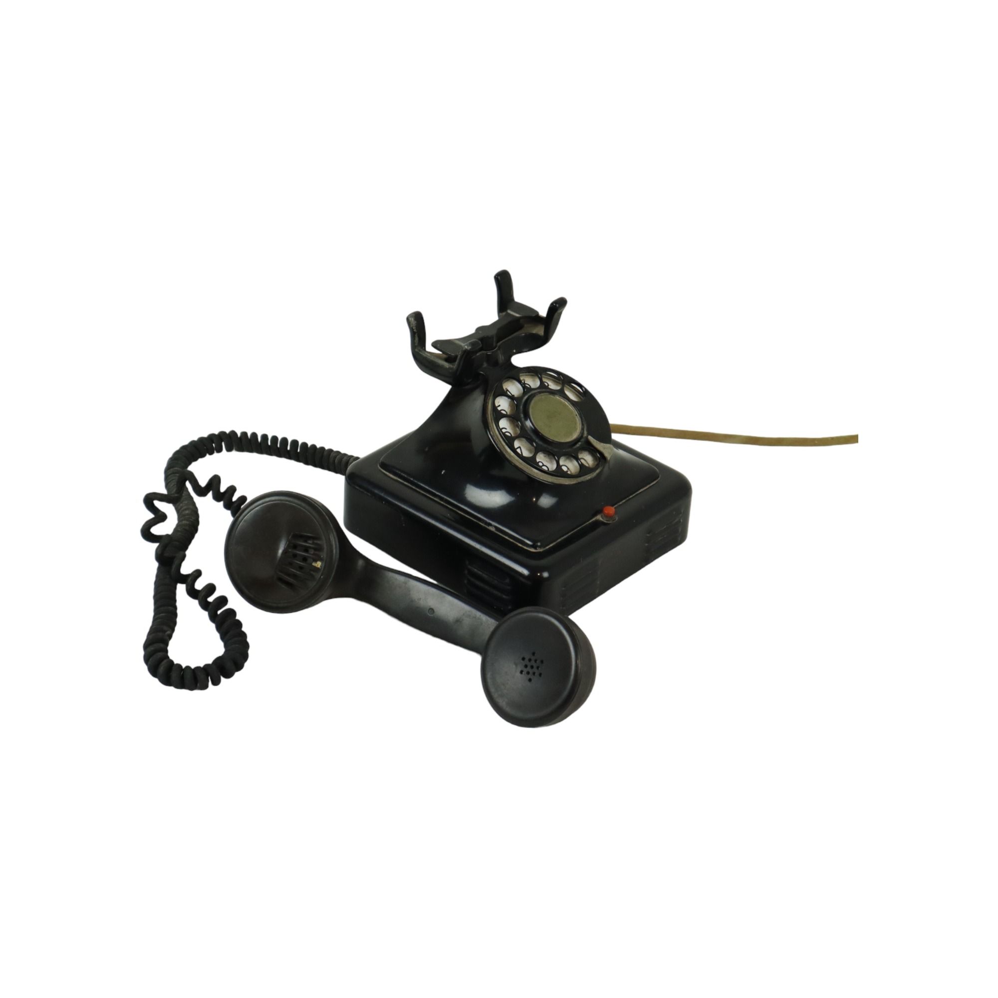Old Turntable Telephone Bakelite And Metal Bell Telephone Company Belgium 1939