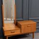 Scandinavian teak dressing table 1960 a mirror a drawer a lid