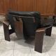 Pair of Scandinavian armchairs in leather and rosewood.