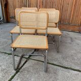 Set of 5 mid-century Italian B32 Cesca chairs by Marcel Breuer, 1970s