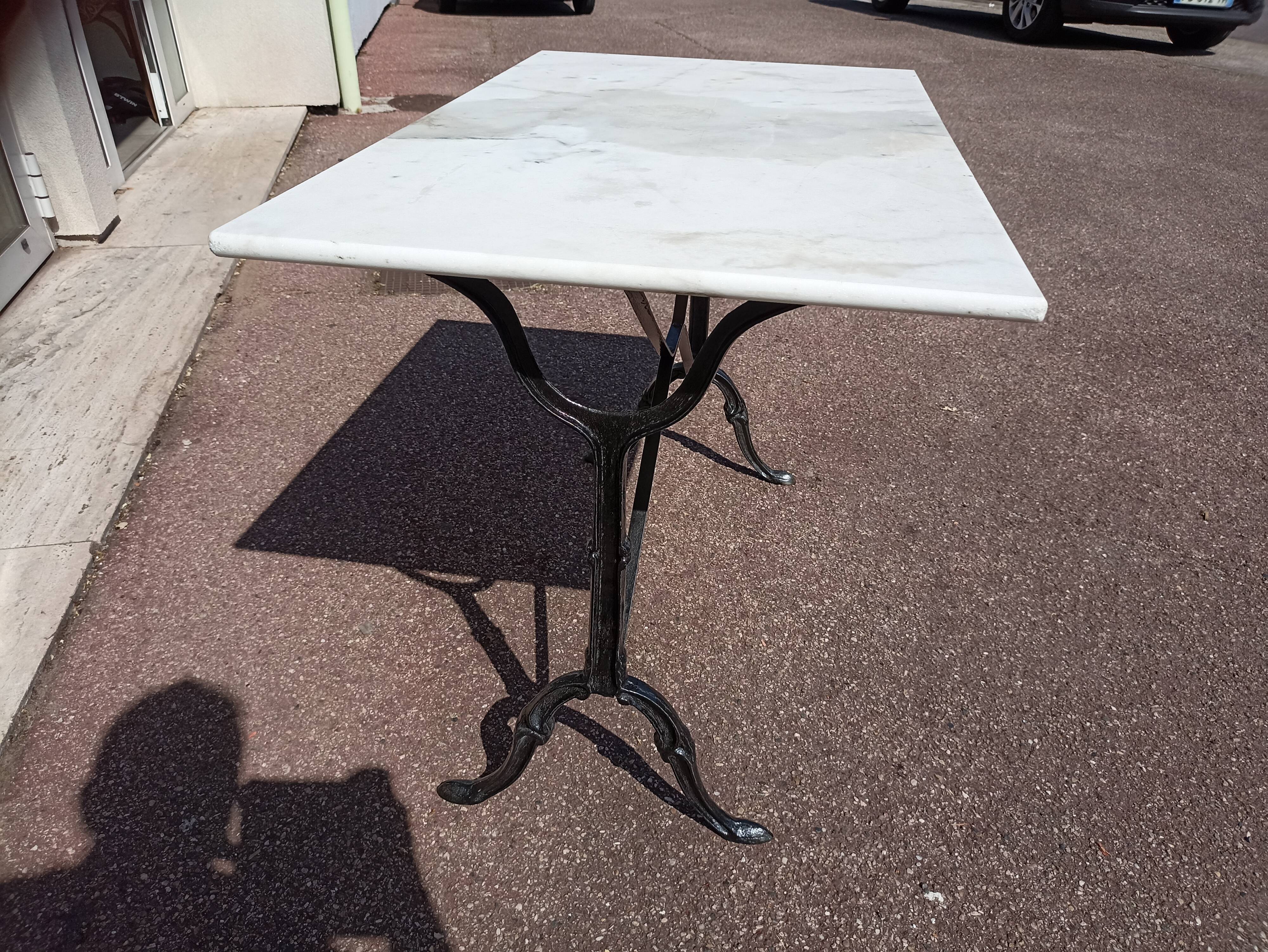 Marble bistro table iron foot