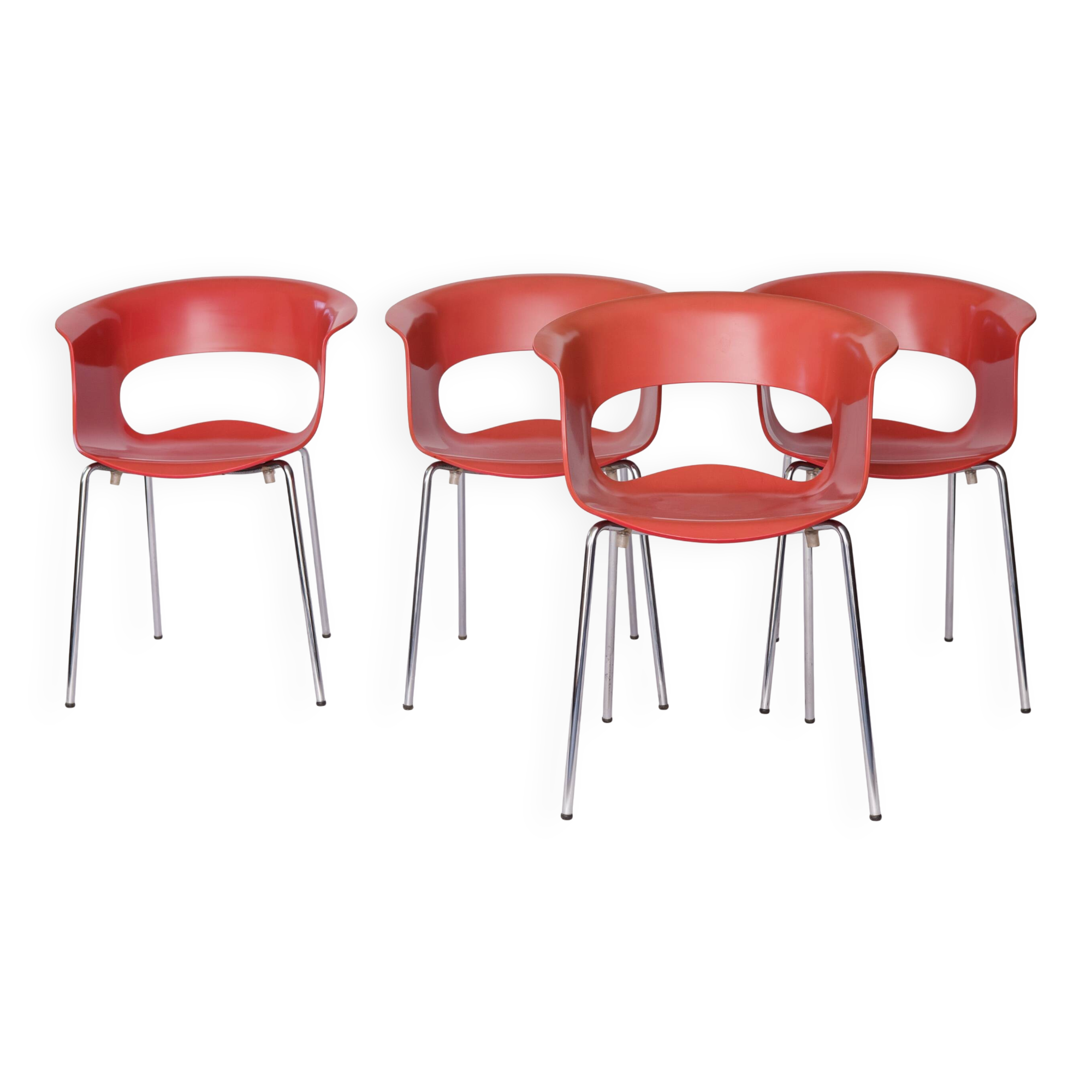 Set of 4 SCAB Design “Miss B” Chairs – Italian Stackable Chairs, 1990s