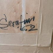 Oil painting on panel - vase with flowers - signed Serafini - dated 1962