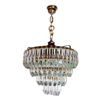 Lustre Venini, 4 niveaux, verre de murano, italie, 1970