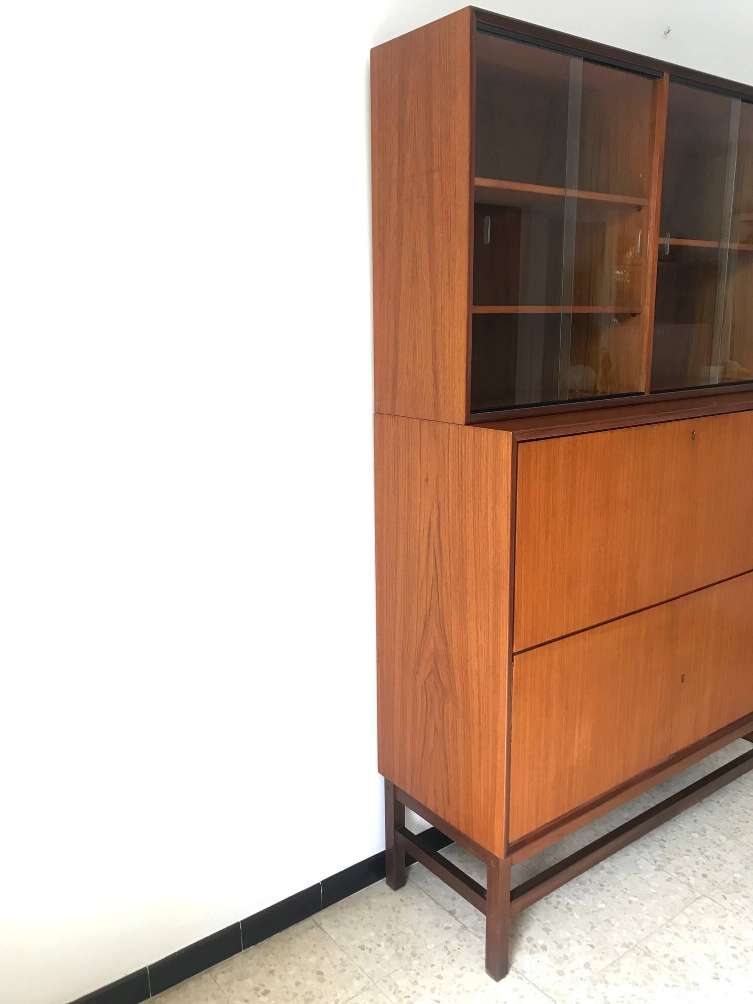 Scandinavian library secretary in vintage teak from the 60s