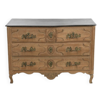 Louis XV chest of drawers in raw wood