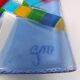 1970s id-century modern geometric Murano glass vide-poche by Albatros, signed GM